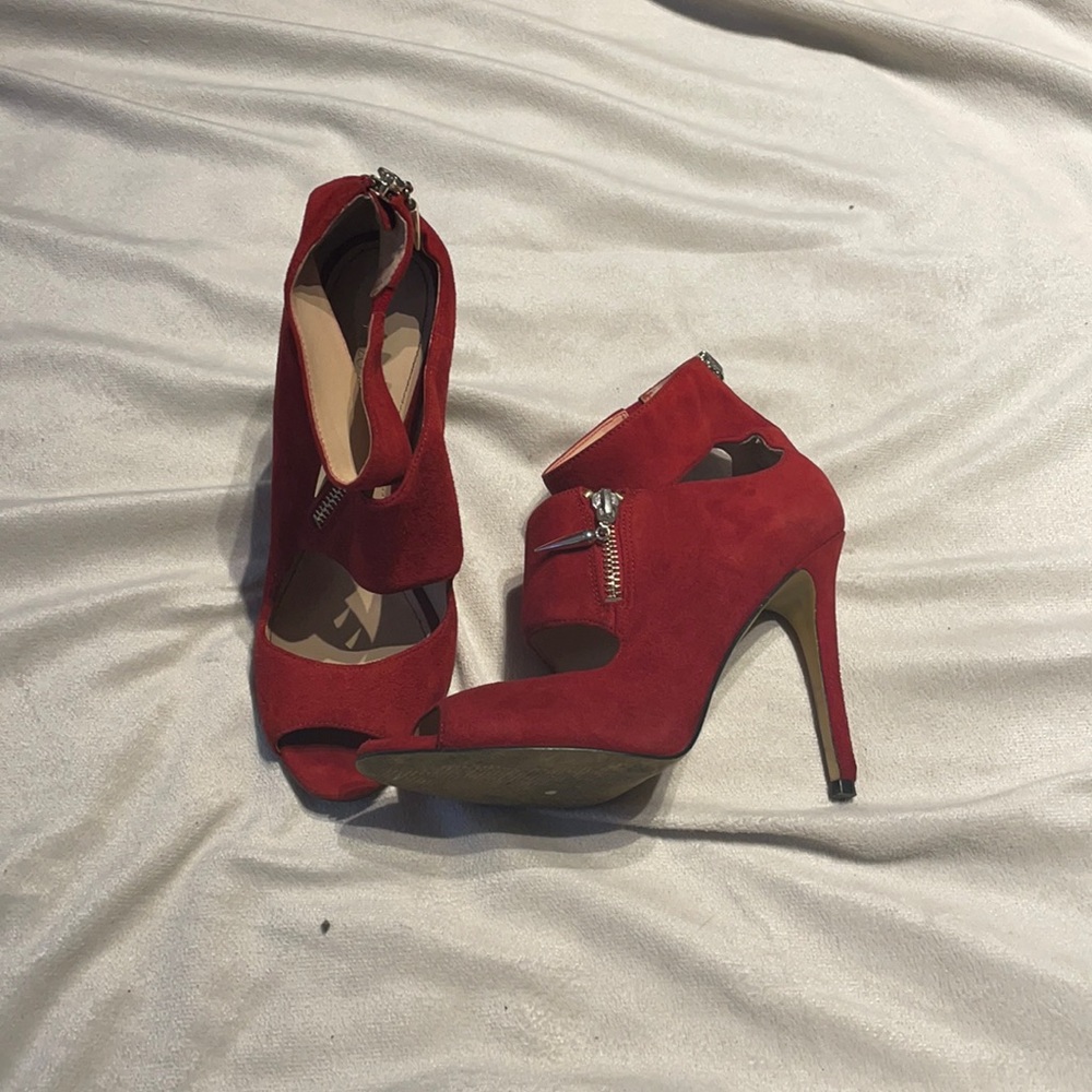 Red suede shoes